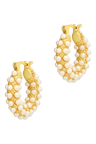 Argolas Pearl Dusk - Banhado a ouro amarelo