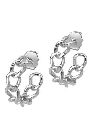 Créoles Chunky Chain - Plaqué or blanc
