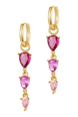 Argolas Dew Drops Dangle - Banhado a ouro amarelo