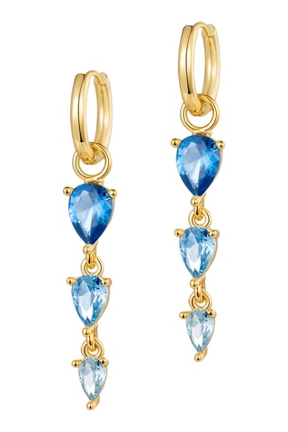 Argolas Dew Drops Dangle - Banhado a ouro amarelo