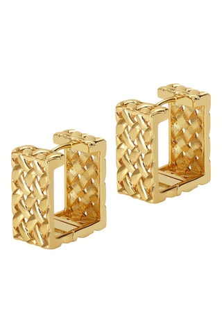 Créoles Gold Brick - Plaqué or jaune