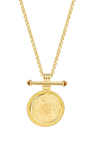 Collier I Am Light Mayan - Plaqué or jaune et œils-de-tigre