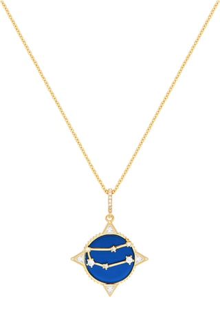 Collier Gémeaux Written In The Stars - Plaqué or jaune et lapis-lazuli