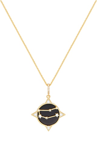 Collier Gémeaux Written In The Stars - Plaqué or jaune et onyx