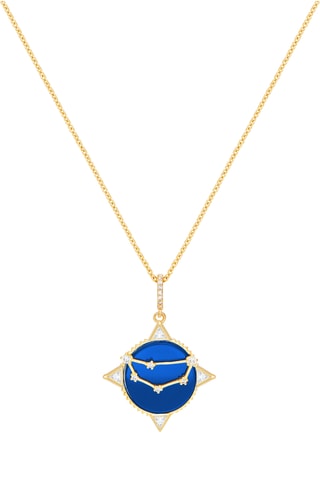 Collier Capricorne Written In The Stars - Plaqué or jaune et lapis-lazuli