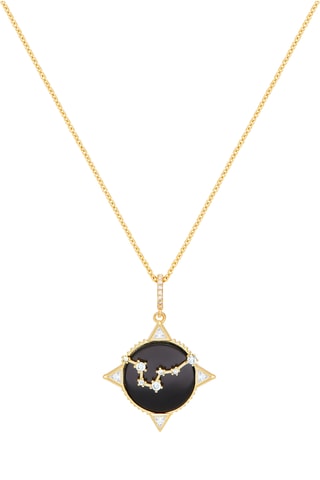Collier Poissons Written In The Stars - Plaqué or jaune et onyx