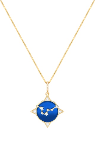 Collier Poissons Written In The Stars - Plaqué or jaune et lapis-lazuli