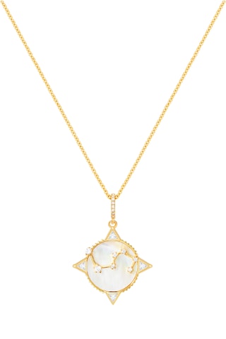 Collier Lion Written In The Stars - Plaqué or jaune et nacre