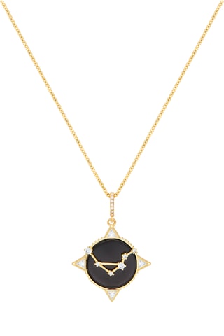 Collier Balance Written In The Stars - Plaqué or jaune et onyx