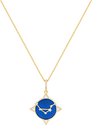 Collier Balance Written In The Stars - Plaqué or jaune et lapis-lazuli