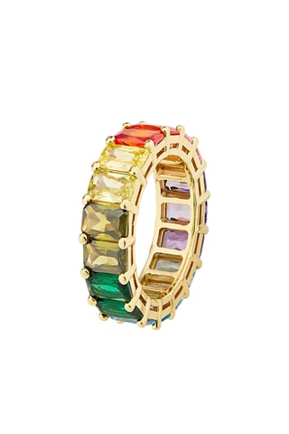 Anel Rainbow Bright - Banhado a ouro amarelo