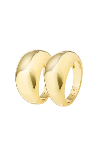 2 anéis Double Chunk - Banhado a ouro amarelo