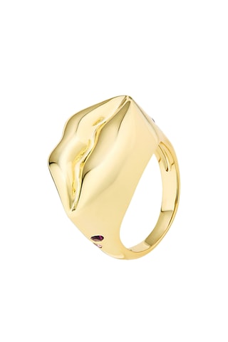 Anel The Pucker Up - Banhado a ouro amarelo