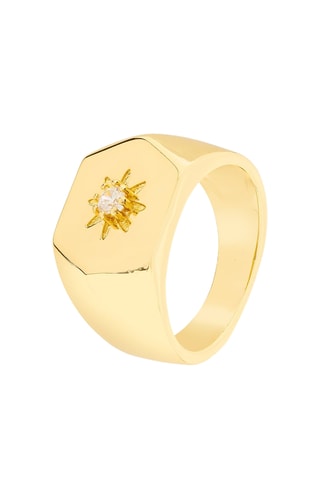 Anel Queen's Sun - Banhado a ouro amarelo