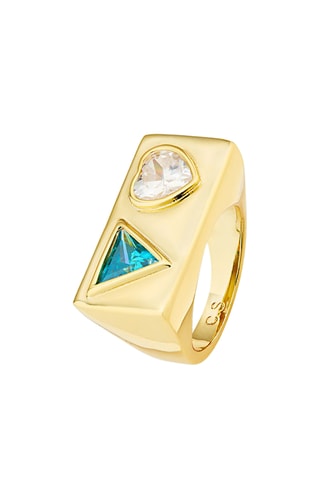 Anel Love Triangle - Banhado a ouro amarelo