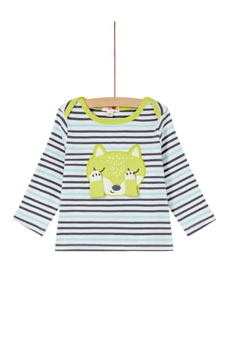 T-shirt - Ecru en Nachtblauw