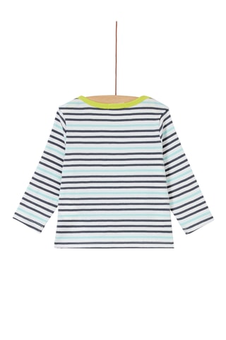 T-shirt - Ecru en Nachtblauw