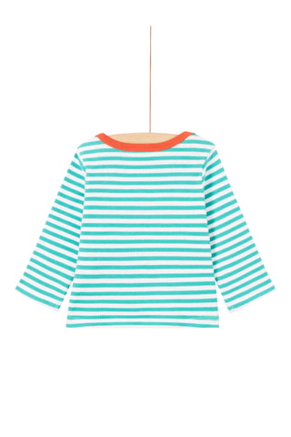 T-shirt - Turquoise en Ecru