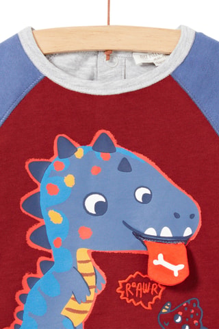 T-shirt - Bordeauxrood en Lichtblauw