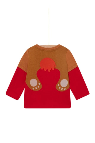 T-shirt - Rood en Camel