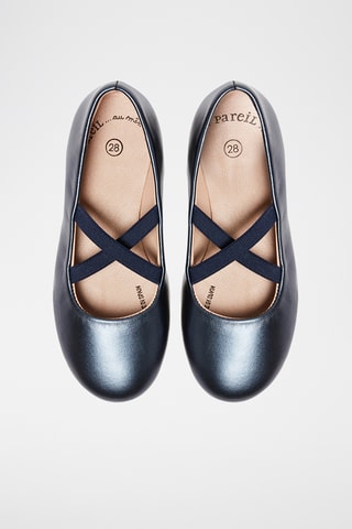 Leren Ballerina’s - Marineblauw