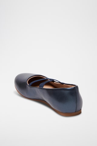 Leren Ballerina’s - Marineblauw