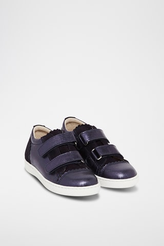 Splitleren Sneakers - Marineblauw
