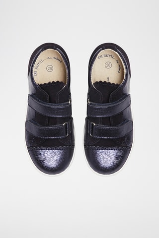 Splitleren Sneakers - Marineblauw