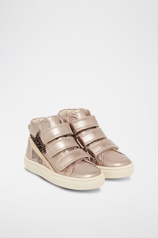 Hoge Leren Sneakers - Goudkleurig