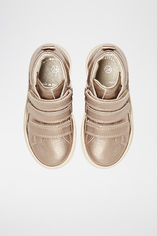 Hoge Leren Sneakers - Goudkleurig