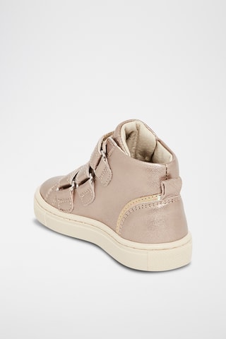 Hoge Leren Sneakers - Goudkleurig