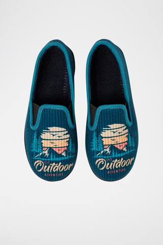 Slip-ons - Petrolblauw