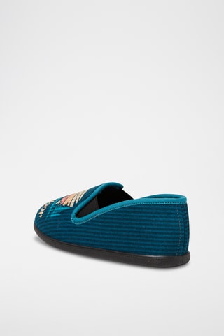 Slip-ons - Petrolblauw