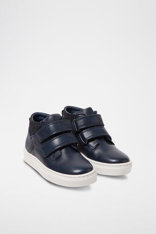 Hoge Leren Sneakers - Marineblauw