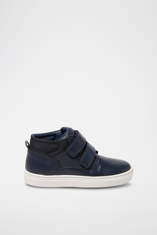 Hoge Leren Sneakers - Marineblauw
