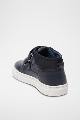 Hoge Leren Sneakers - Marineblauw