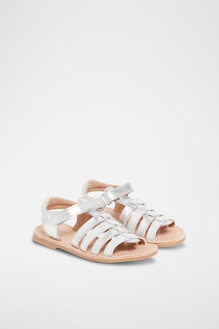 Leren Sandalen - Zilverkleurig