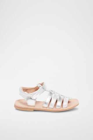 Leren Sandalen - Zilverkleurig