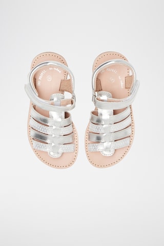 Leren Sandalen - Zilverkleurig