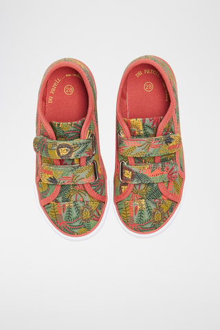 Sneakers - Kaki en Koraalrood