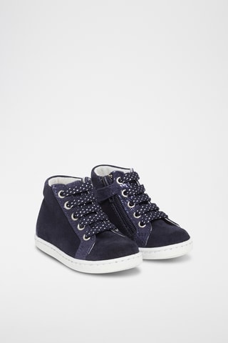 Splitnubuck Hoge Sneakers - Marineblauw