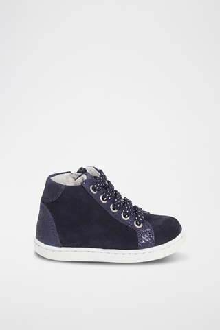 Splitnubuck Hoge Sneakers - Marineblauw
