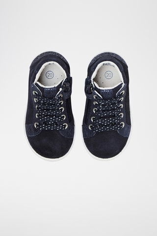 Splitnubuck Hoge Sneakers - Marineblauw