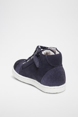 Splitnubuck Hoge Sneakers - Marineblauw