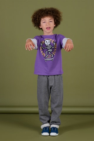 T-shirt Trompe-l’œil - Paars