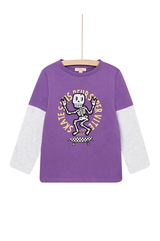 T-shirt Trompe-l’œil - Paars