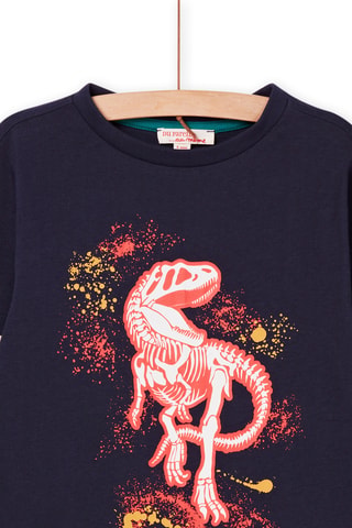 T-shirt Trompe-l’œil - Nachtblauw