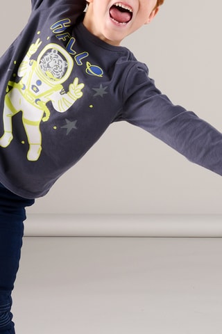 T-shirt met Decoratief Motief - Grijs