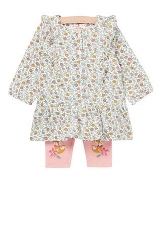 Tuniek en Legging - Ecru en Roze