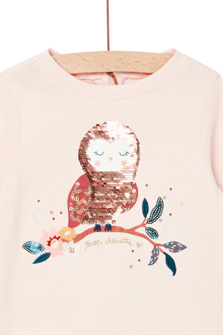 T-shirt met Uil - Roze